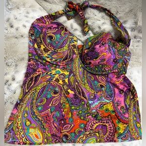 Victoria's Secret Pasley Print Tankini Top Size 36C